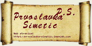 Prvoslavka Simetić vizit kartica